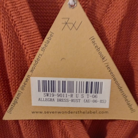Seven Wonders Allegra knit Mini dress dress in Rust Size XS - Picture 8 of 10